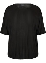 Loose fit T-skjorte i viskose jersey, Svart