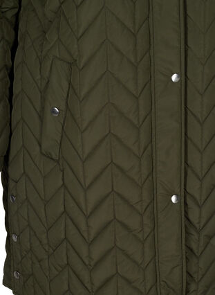 Quiltet jakke med hette, Forest Night, Packshot image number 3