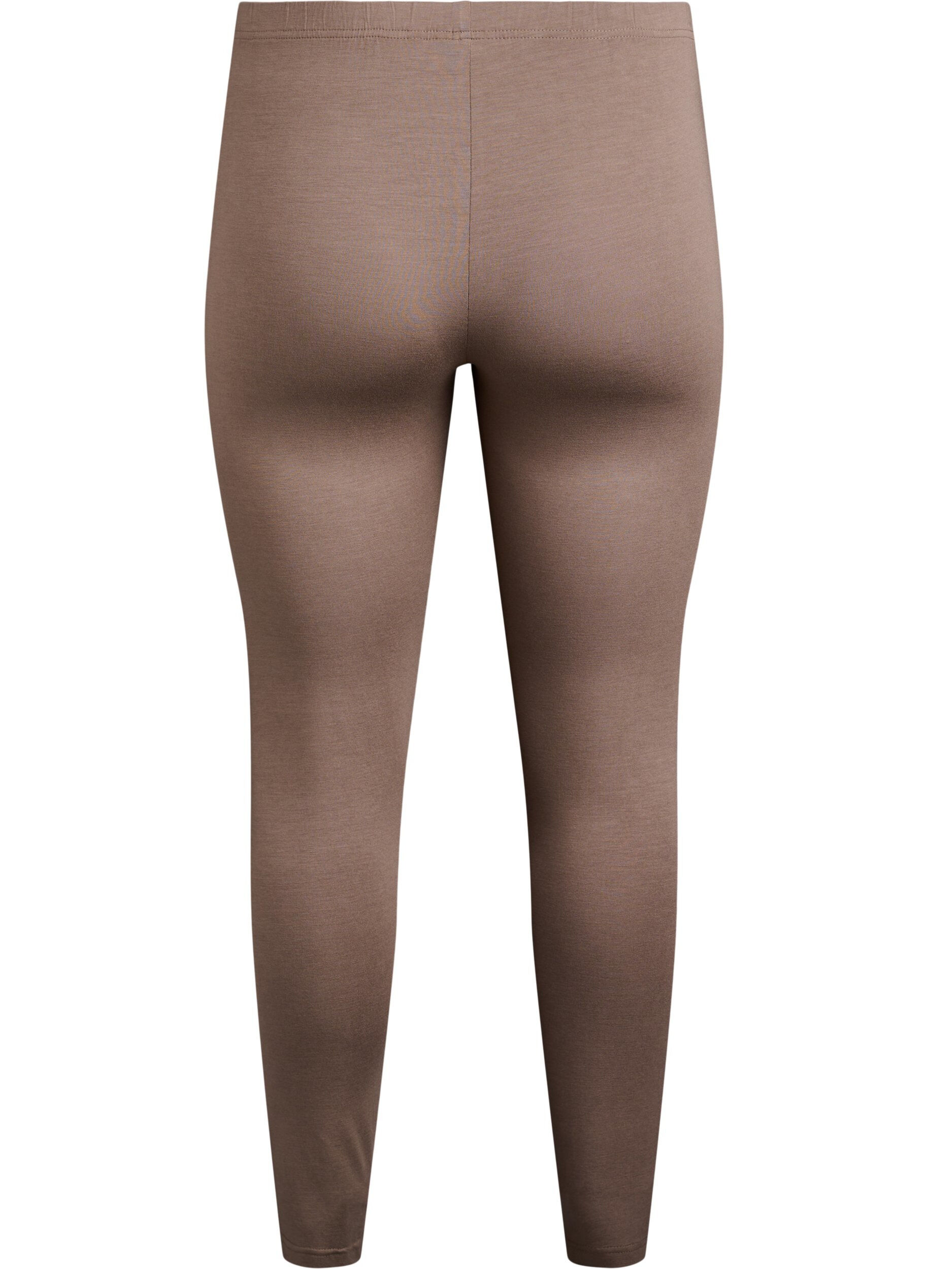 Zizzi Basis leggings i viskose, Brun, Packshot image number 1