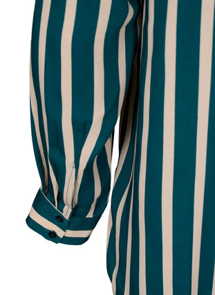 Stripete skjorte med lange ermer, Green Stripe, Packshot image number 3