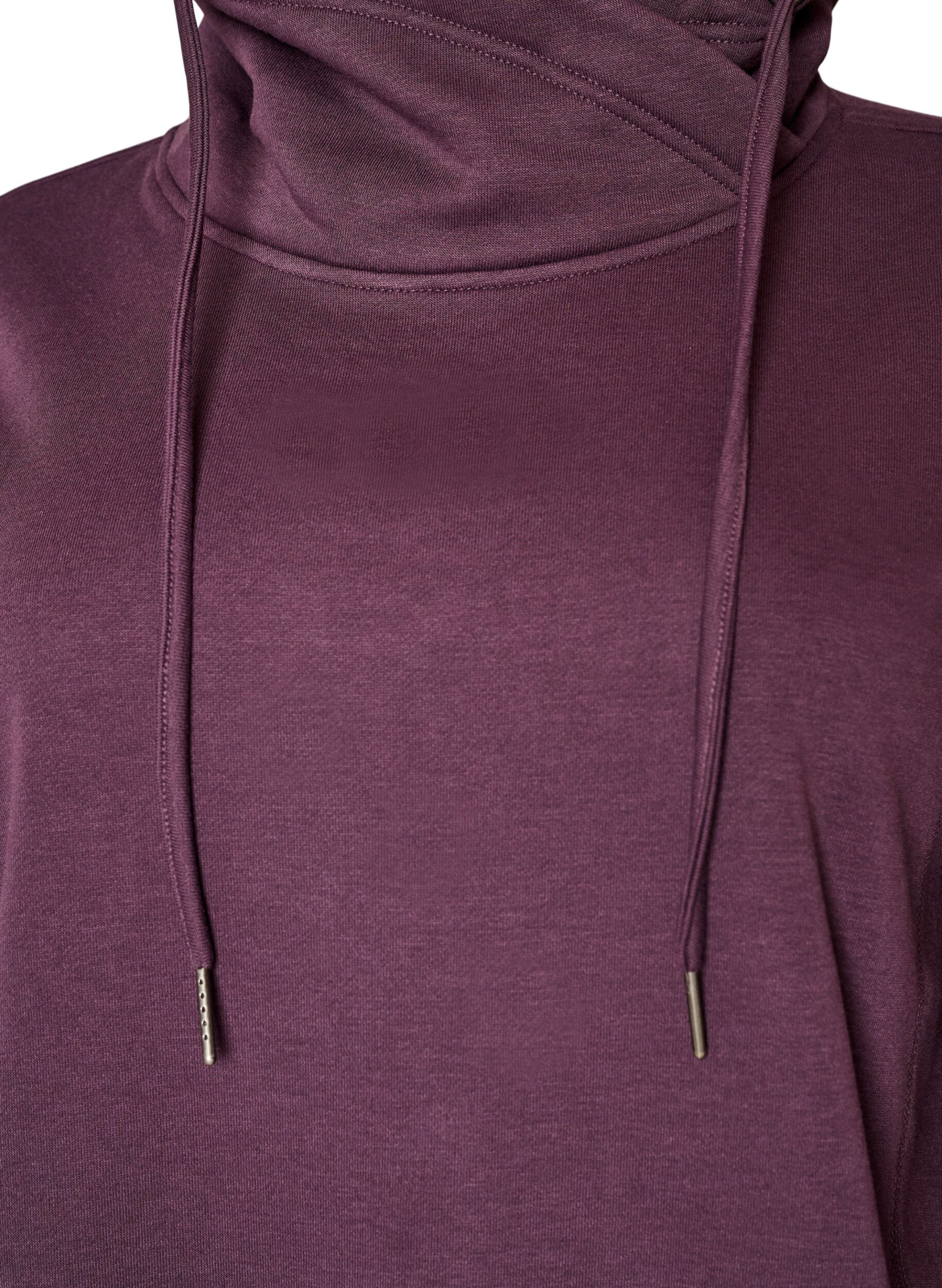 ZizziGenser med h&oslash;y hals og lommer, Lilla, Packshot image number 2