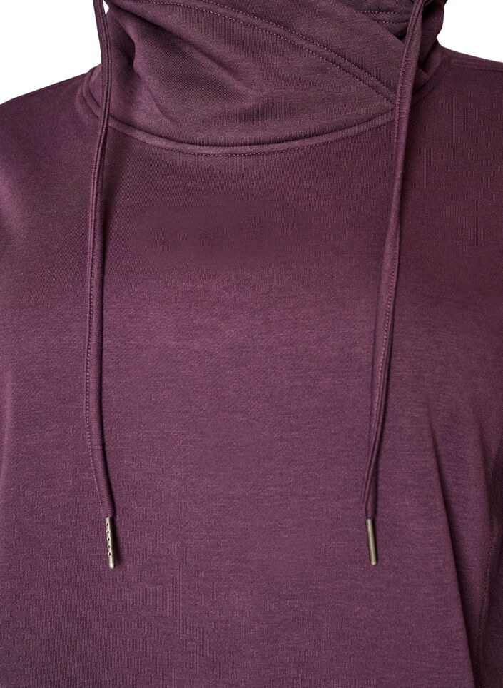 Genser med h&oslash;y hals og lommer, Lilla, Packshot image number 2