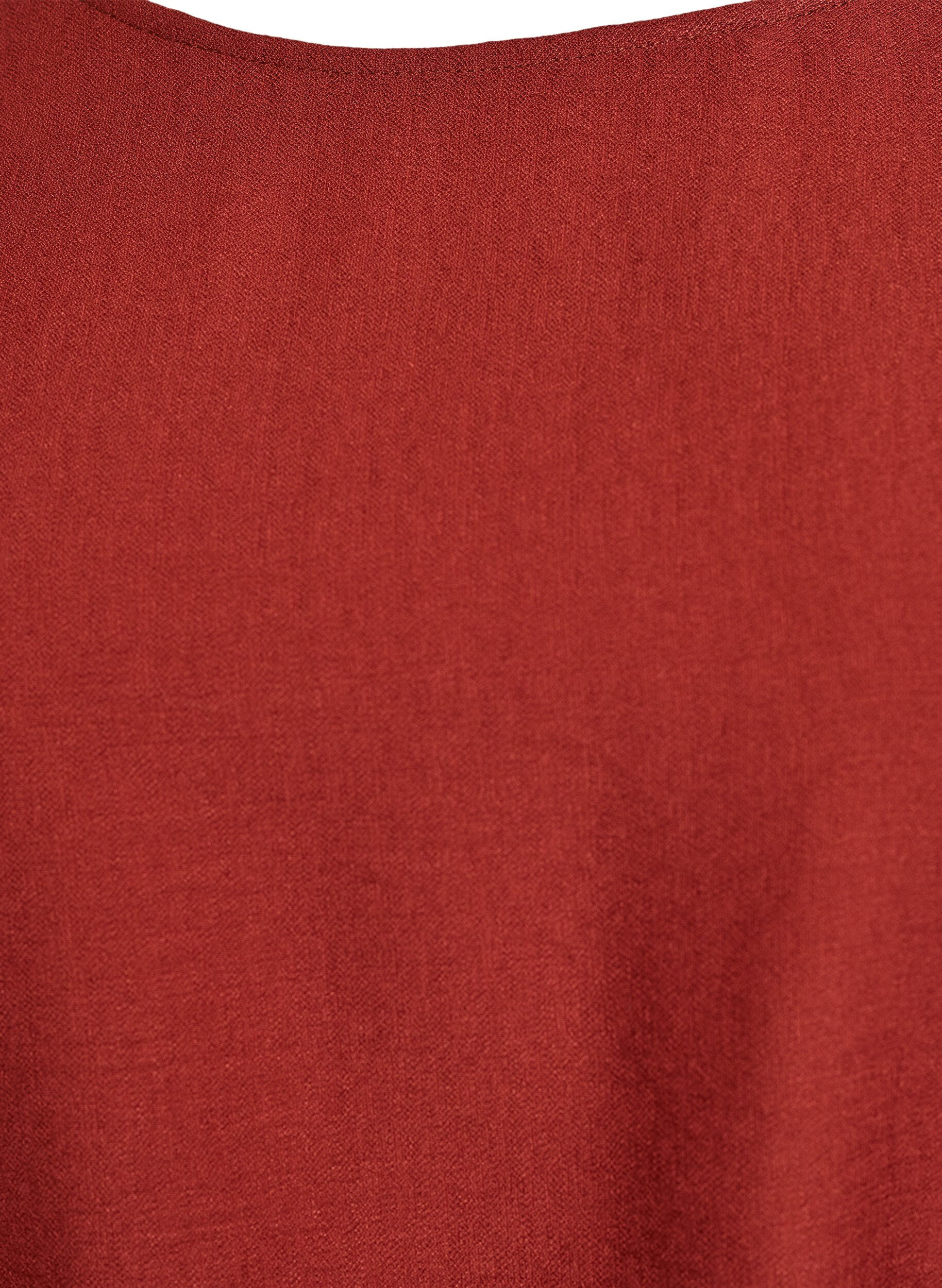 Zizzi Kort kjole med ledig passform og bindebelte, R&oslash;d, Packshot image number 2