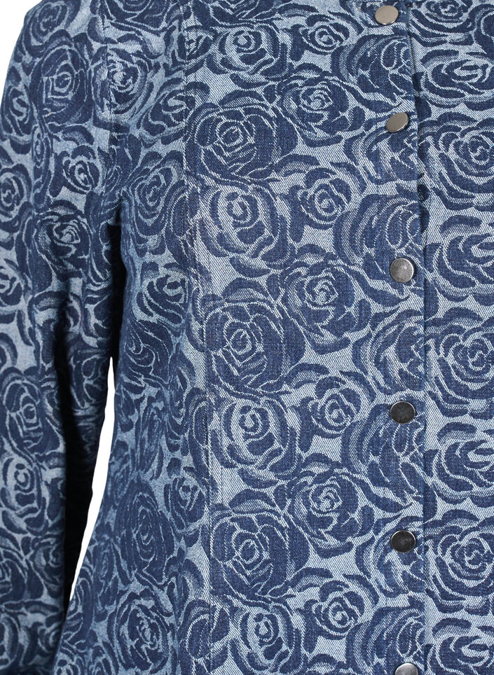 Denimskjorte med rosemønster, Denim Rose AOP, Packshot image number 2
