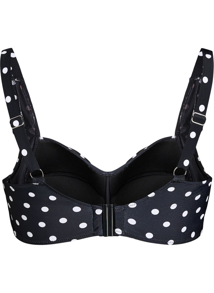 Polstret bikinioverdel med trykk, Svart, Packshot image number 1