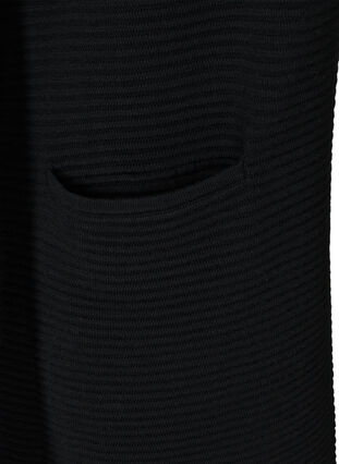 Strikket cardigan med lommer, Black, Packshot image number 3