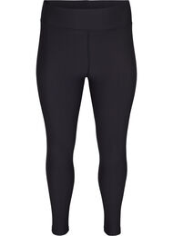 Treningstights i ribbemateriale med 7/8-lengde , Black