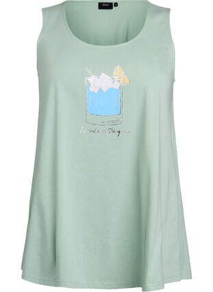 Zizzi Bomullstopp med A-form, Grønn, Packshot image number 0