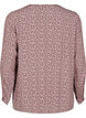 Langermet bluse med blomsterprint og V-hals, Brun, Packshot image number 1