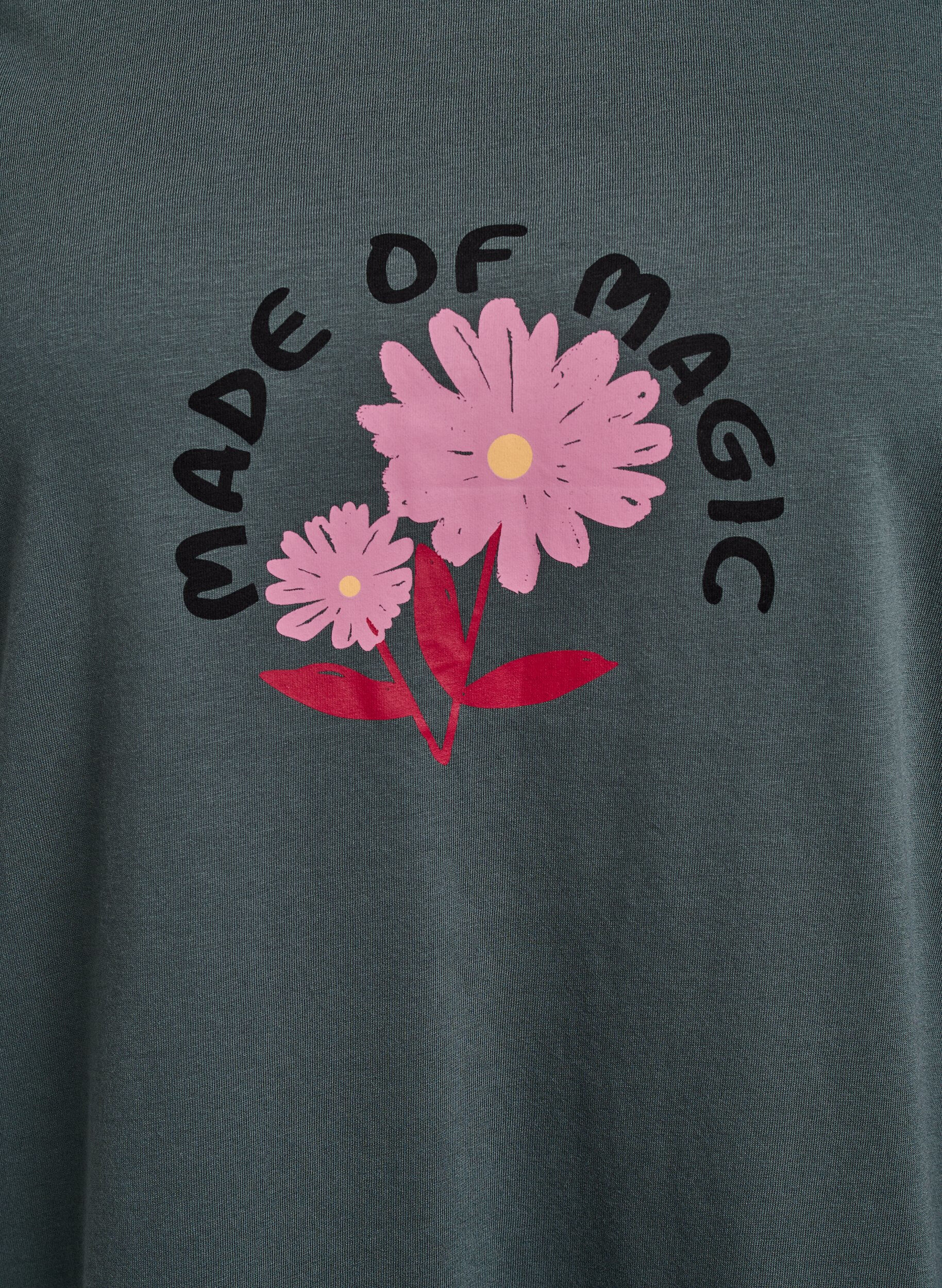 Zizzi T-skjorte med trykk, Gr&oslash;nn, Packshot image number 2