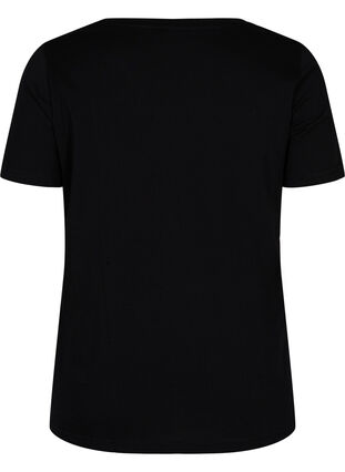 T-skjorte i bomull med trykk, Black Cyclamen LOVE, Packshot image number 1