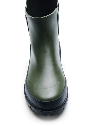 Korte gummistøvler med wide fit, Army Green/Black, Packshot image number 3