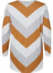 Mønstret bluse med lange ermer, Beige Zig Zag, Packshot image number 1