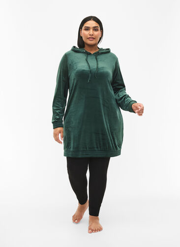 Velurkjole med hette, Scarab, Model image number 2