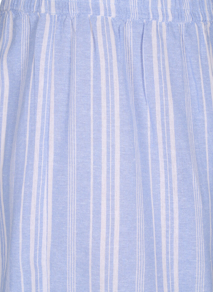 Stripete shorts i en blanding av lin og viskose, Blå, Packshot image number 2