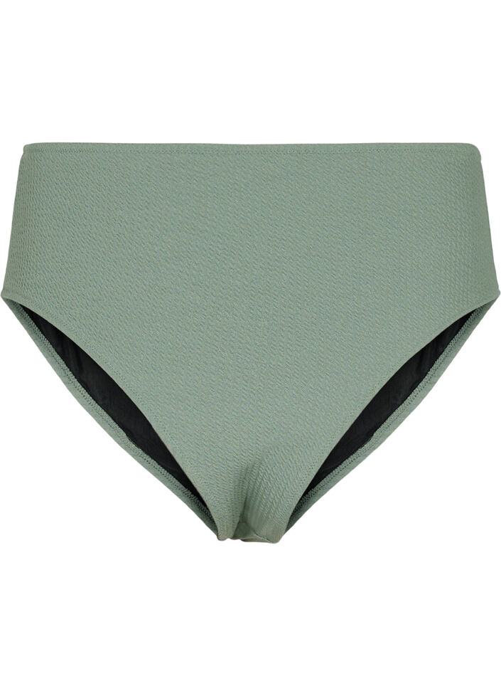 Bikinitruse med kreppstruktur, Grønn, Packshot image number 1