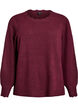 Strikkebluse med b&oslash;lgete kanter, M&oslash;rk Bordeaux, Packshot image number 0