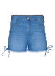 Dongerishorts med snøredetaljer, Blue Denim, Packshot image number 0