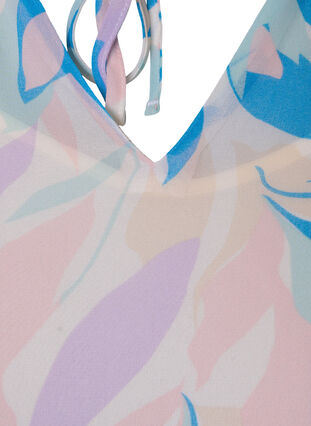 Tunika med blomstermønster og lurex, White/Pastel Leaf, Packshot image number 2