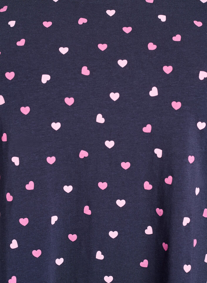 Nattbluse med et trykk, Bl&aring;, Packshot image number 2
