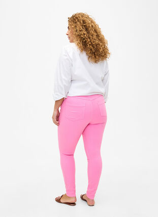 Amy jeans med høy midje og supersmal passform, Rosebloom, Model image number 1