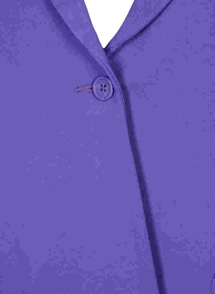 Enkel blazer med knapp og pyntelommer, Ultra Violet, Packshot image number 2