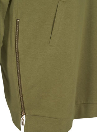 Kjole med lommer og splitt, Olive Drab, Packshot image number 3