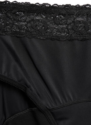 Zizzi Menstruasjonstruser med blonder, Svart, Packshot image number 2