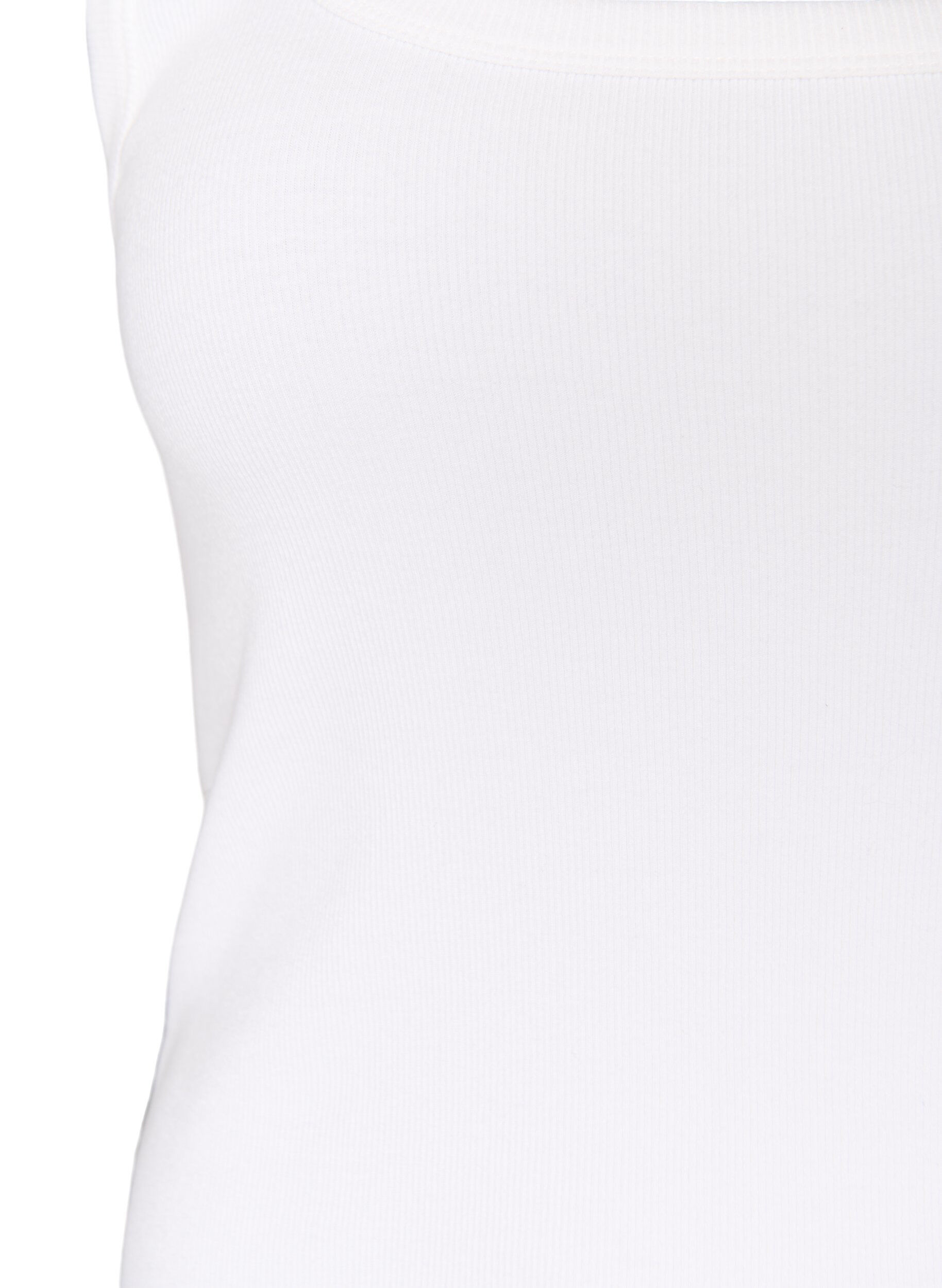 ZizziRibbet topp med firkantet halslinje, Hvit, Packshot image number 2