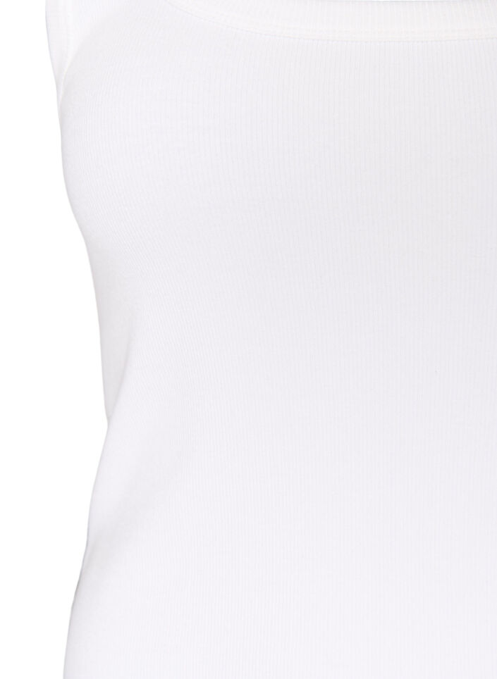 Ribbet topp med firkantet halslinje, Hvit, Packshot image number 2