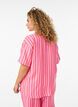 Stripet viskose skjorte med korte ermer, Rosa, Model image number 2