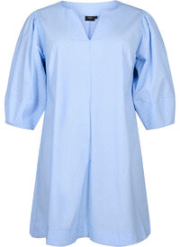 Stripete kjole med 3/4 erm, Blue Stripe Stripete kjole med 3/4 erm