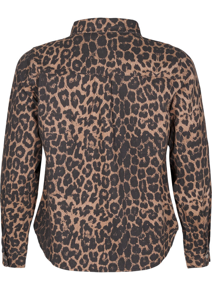 Canvasjakke med leopardmønster, Leo AOP, Packshot image number 1