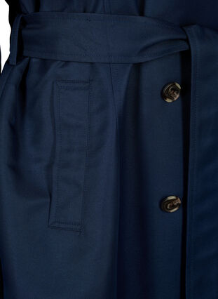 Kort trenchcoat med belte, Navy Blazer, Packshot image number 3
