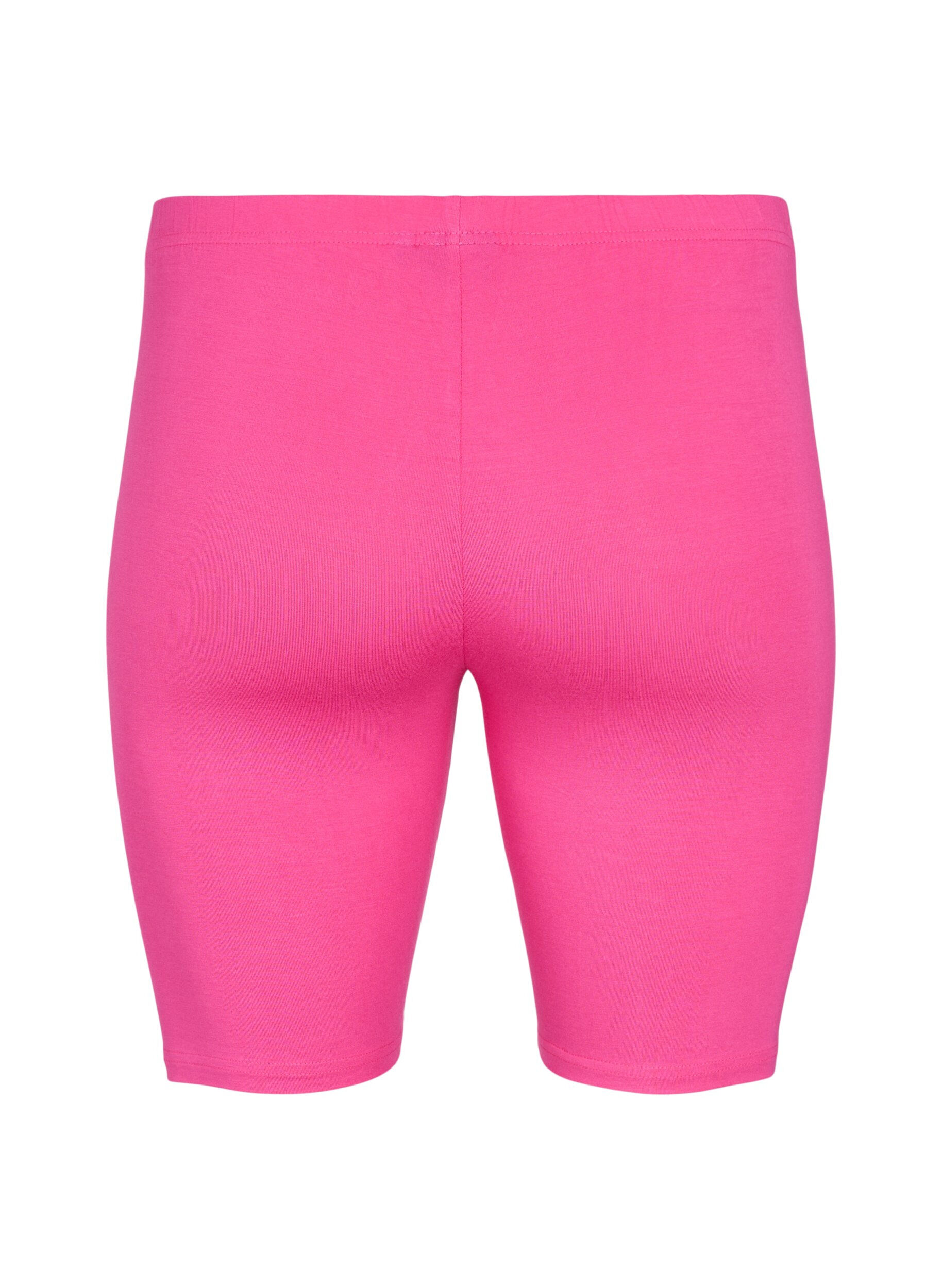 ZizziEnsfargede standard sykkelshorts, Rosa, Packshot image number 1