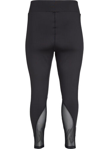 Treningstights med prikkete meshdetaljer, Black w. Mesh Dots, Packshot image number 1