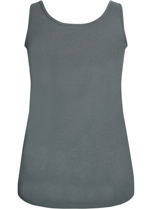 Zizzi Ensfarget basic topp i bomull, Grønn, Packshot image number 1