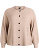 Ribbestrikket cardigan med knapper, Beige, Packshot image number 0