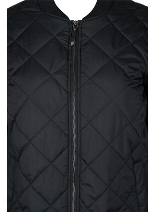 Quiltet jakke med lommer og splitt, Black, Packshot image number 2