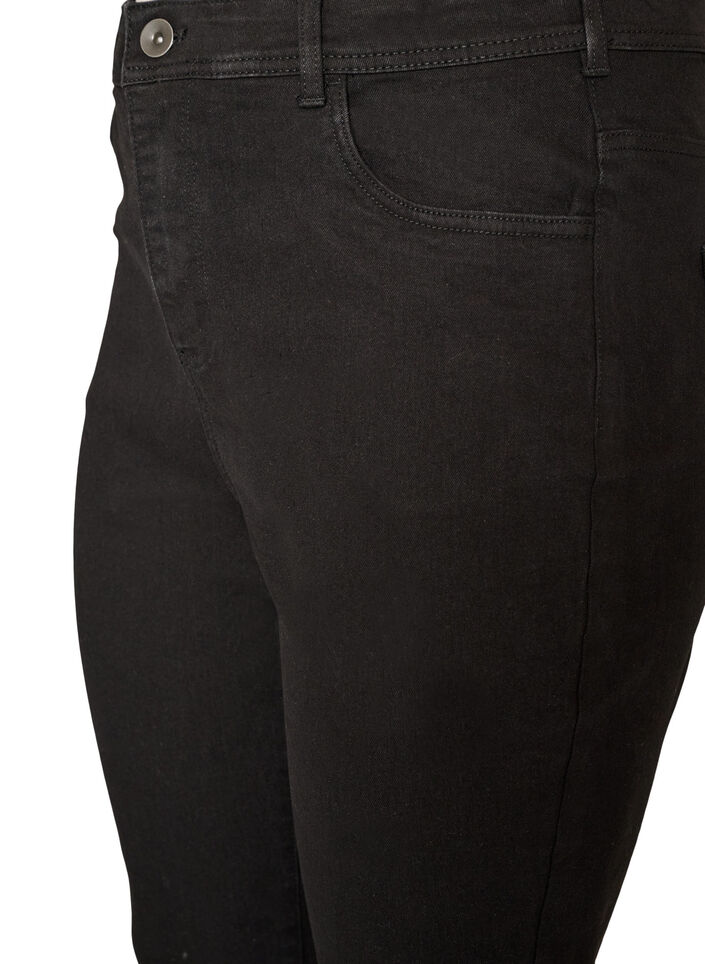 H&oslash;ytlivs jeans med bootcut, Svart, Packshot image number 2