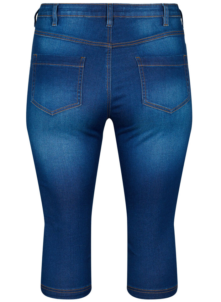 Amy capribukser med høyt liv og super slim fit, Blue denim, Packshot