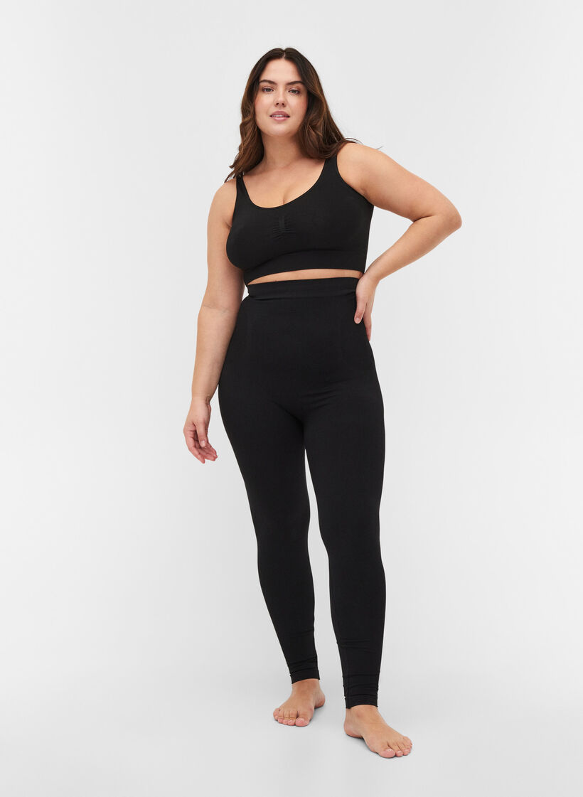 Shapewear leggings med høyt liv, Black, Model image number 0