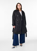 Midilang trenchcoat med belte, Black, Model image number 2