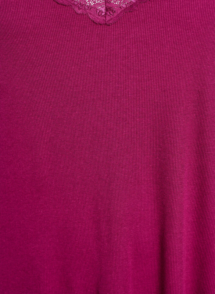 Nattkjole med blonder i fold, Lilla, Packshot image number 2