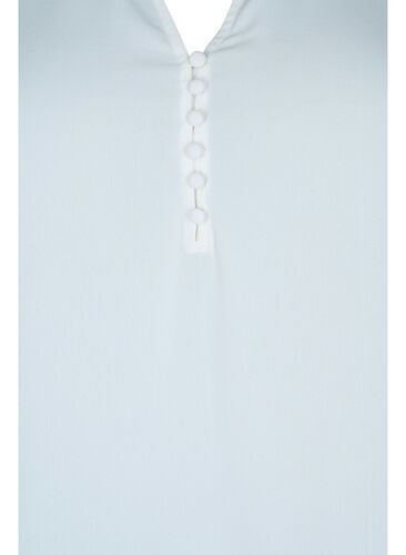 Langermet bluse med V-hals , Bright White, Packshot image number 2