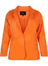 Enkel blazer med knapp og pyntelommer, Mandarin Orange