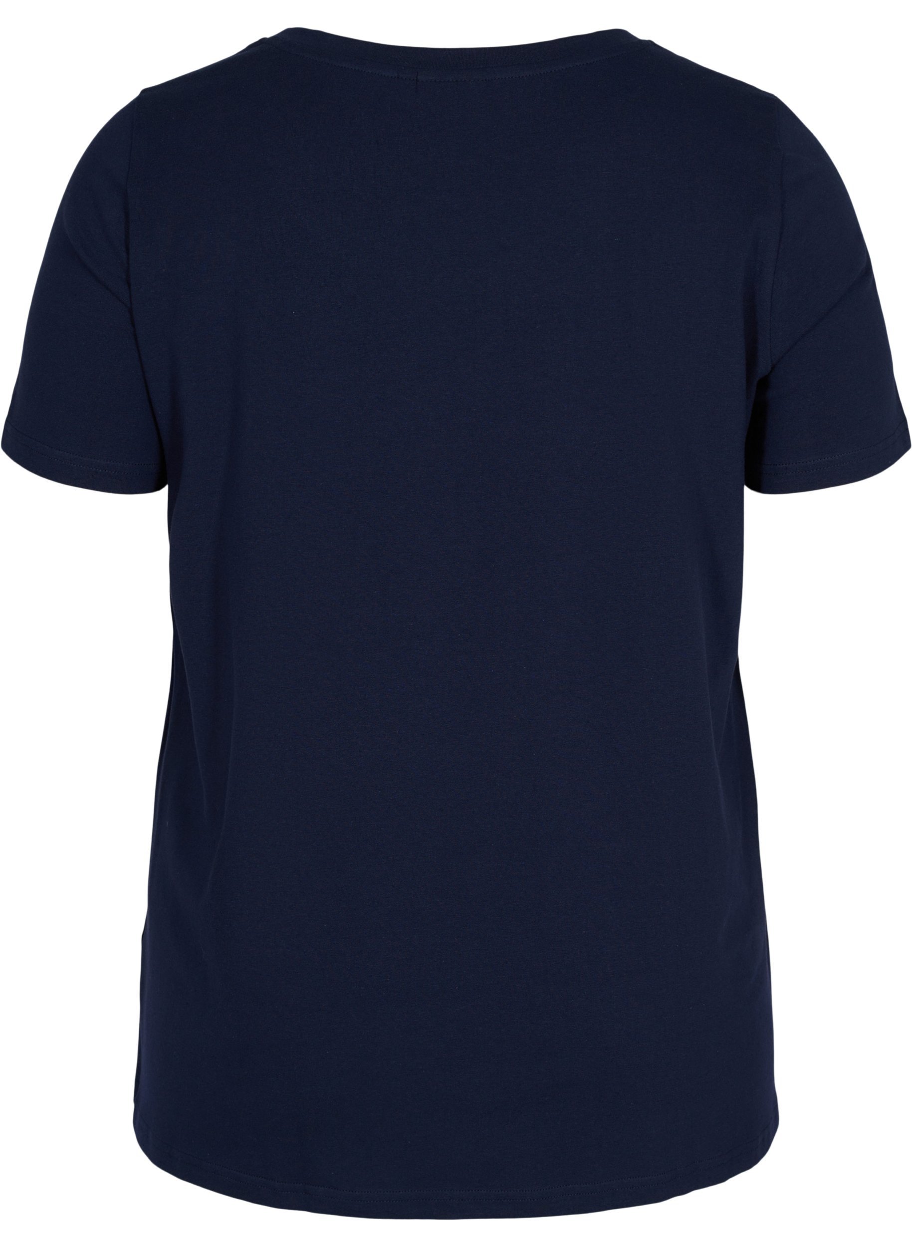 Kortermet T-skjorte i bomull med mønster, Night Sky w. silver , Packshot image number 1