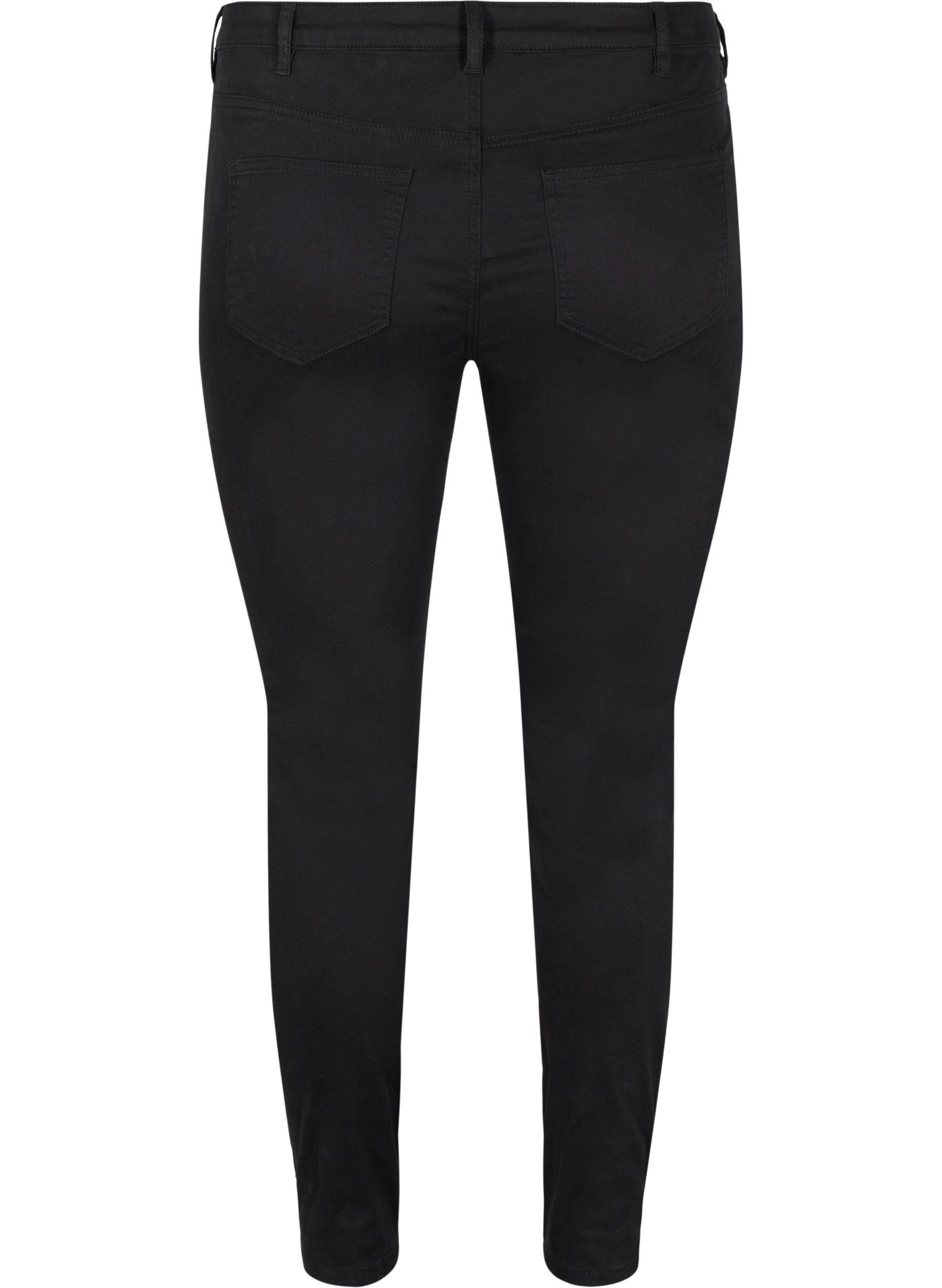 Cropped Amy jeans med knapper, Black, Packshot image number 1