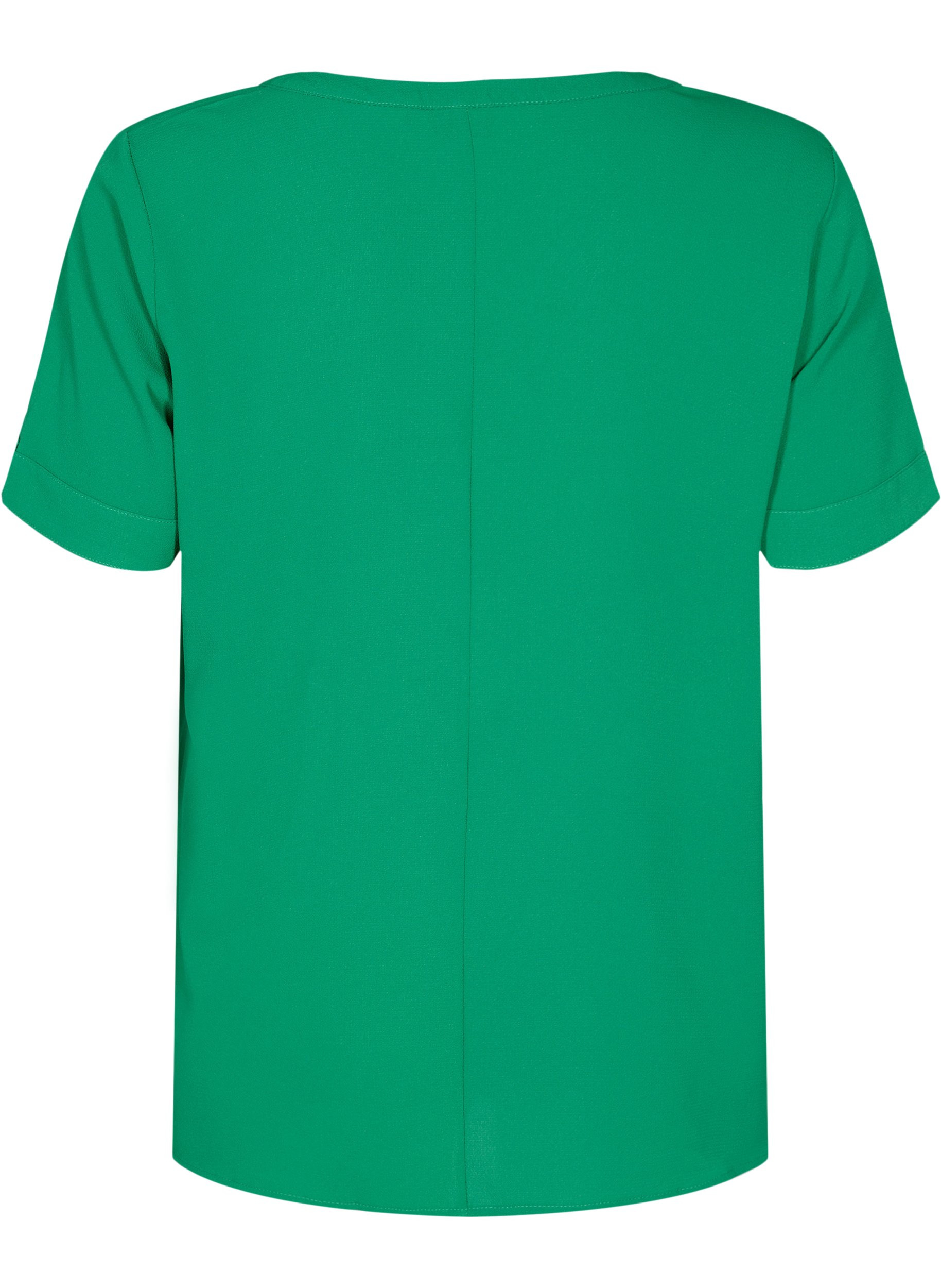 Kortermet bluse med V-hals, Jolly Green, Packshot image number 1