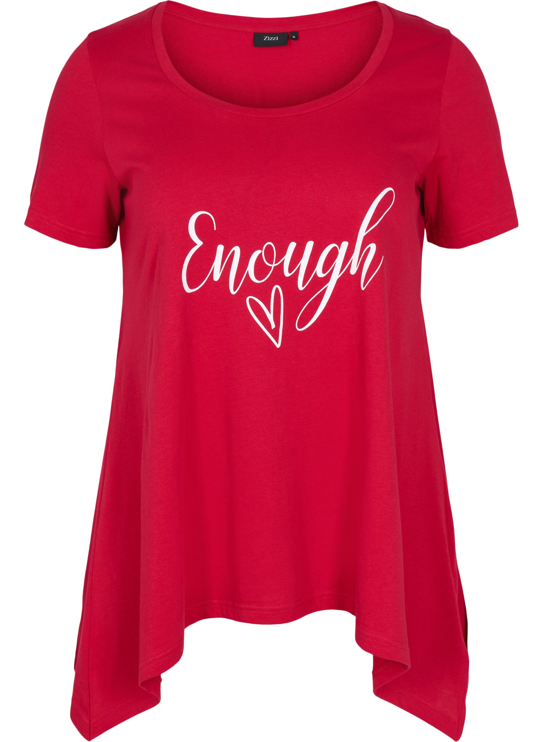 T-skjorte i bomull med A-form, Tango Red ENOUGH, Packshot image number 0